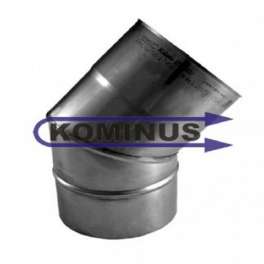 Nerezové komínové koleno 45 st. pevné Kominus v pr. 80 mm v hr. 0,5 mm